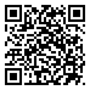 A black and white QR code on a white background. The QR code contains encoded digital information and features three large squares in the top left, top right, and bottom left corners.