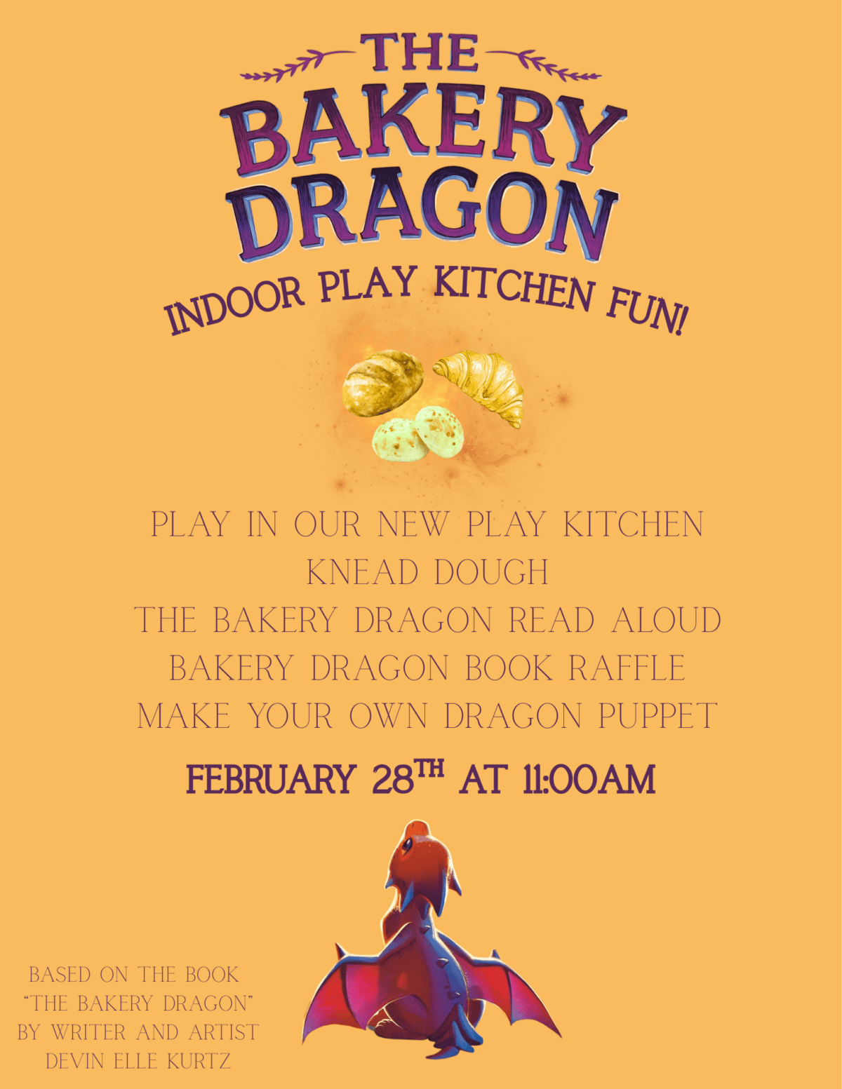 based on the book “the bakery dragon” by devin elle kurtz
