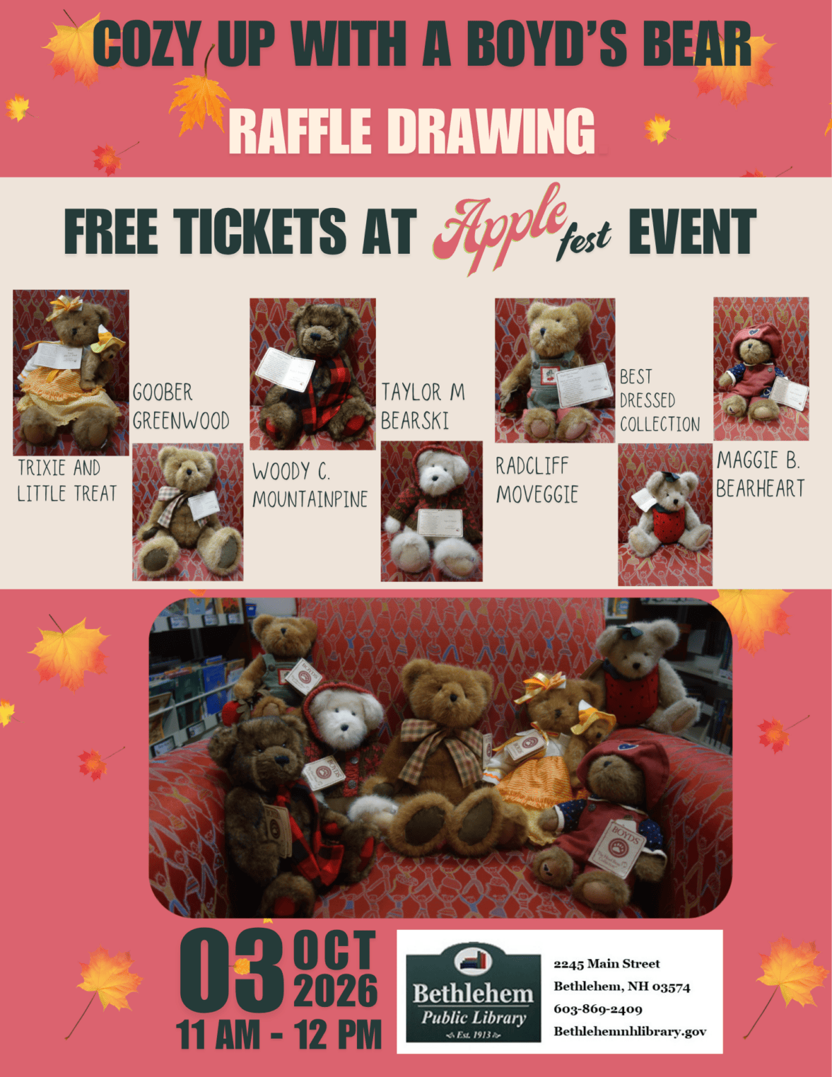 bear raffle flyer