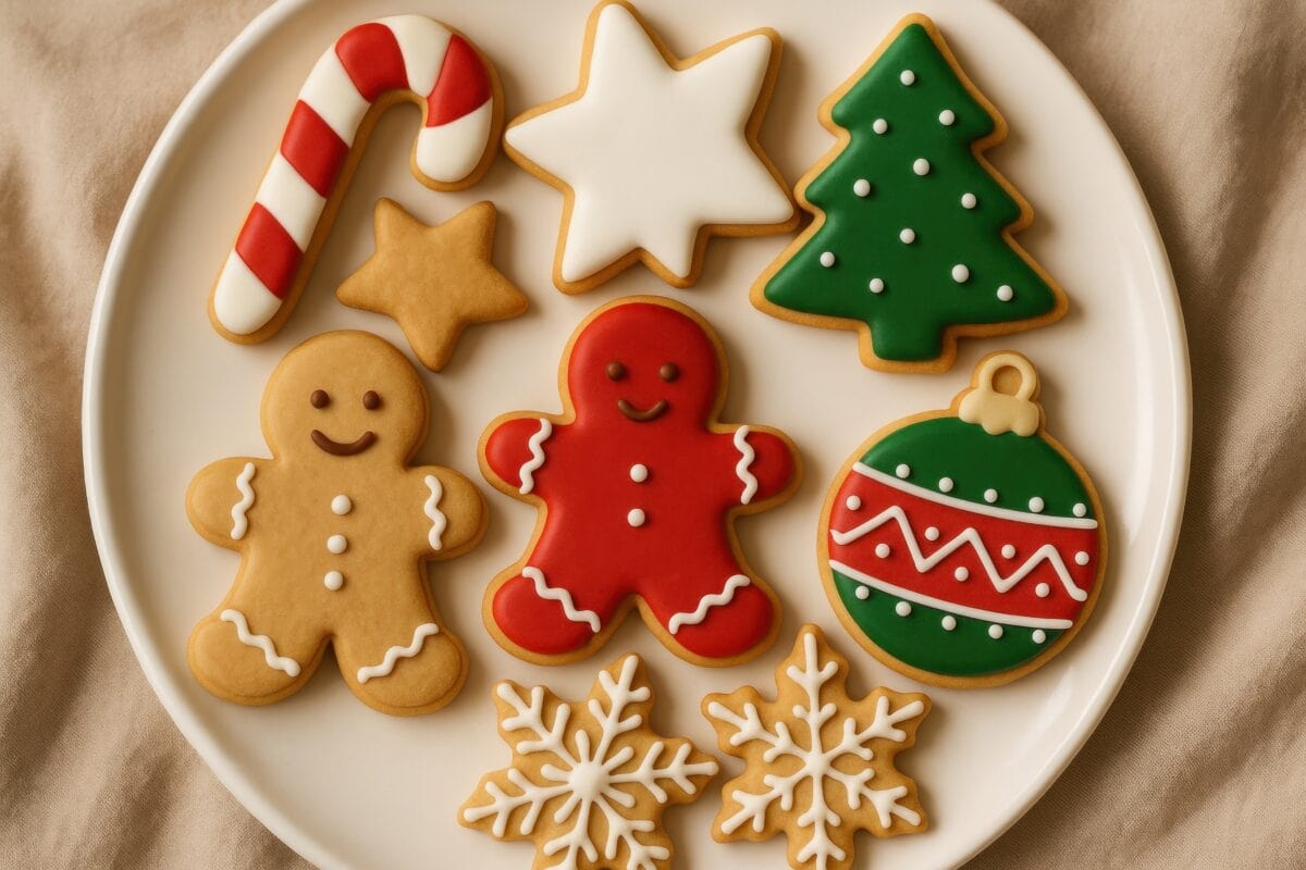 aesthetic holiday cookies on plate mobile wallpaper