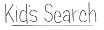 Text logo reading Kids Search in a playful, handwritten-style font with a simple line underneath the words.
