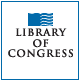 Library of Congress logo featuring a blue, stylized open book with wavy lines above the words Library of Congress in black capital letters on a white background with a thin blue border.