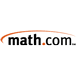 Logo for math.com with the text “math.com” in black and orange, and an orange curved swoosh above the text. The background is white.